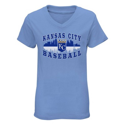 MLB Kansas City Royals Girls' V-Neck T-Shirt - XS