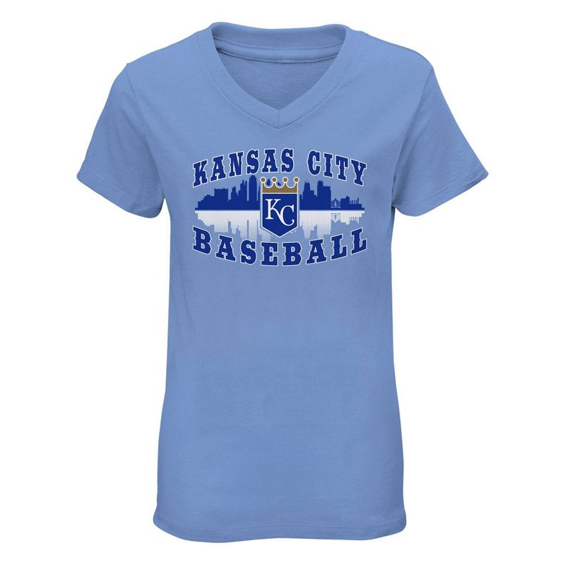 MLB Kansas City Royals Girls&#39; V-Neck T-Shirt, 1 of 2
