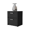 Okak 2-Drawer Bedside Table with Metal Handles, Nightstand with Easy-Pull Drawers for Small Spaces, Modern Farmhouse Bedroom Accent, Black - 4 of 4
