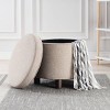 Round Storage Ottoman with Lift Off Lid - WOVENBYRD - 3 of 4