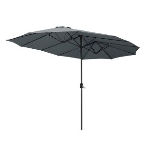 Yescom 14' Double-sided Twin Patio Umbrella Sun Shade UV30+ Water Fade Resistant Crank Outdoor Garden Market - 1 of 4