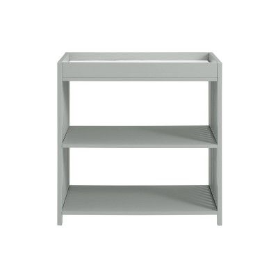 Gray Painted Wood Changing Table with Shelves