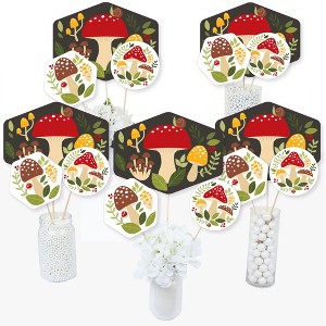 Big Dot of Happiness Wild Mushrooms - Red Toadstool Party Centerpiece Sticks - Table Toppers - Set of 15 - 1 of 4