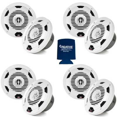 MTX 4 Pairs WET77-W 7.7" 75W RMS 4Ω Coaxial Speakers - White
