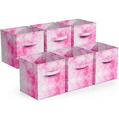 Set of 6 Colorful Cube Storage Bins Foldable Collapsible Storage Box