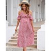 Clearlove Maternity Nursing Dress Womens V-Neck Spaghetti Strap Ruffle Sleeve Polka Dots A-Line Tiered Flowy Swing Dress - 3 of 4
