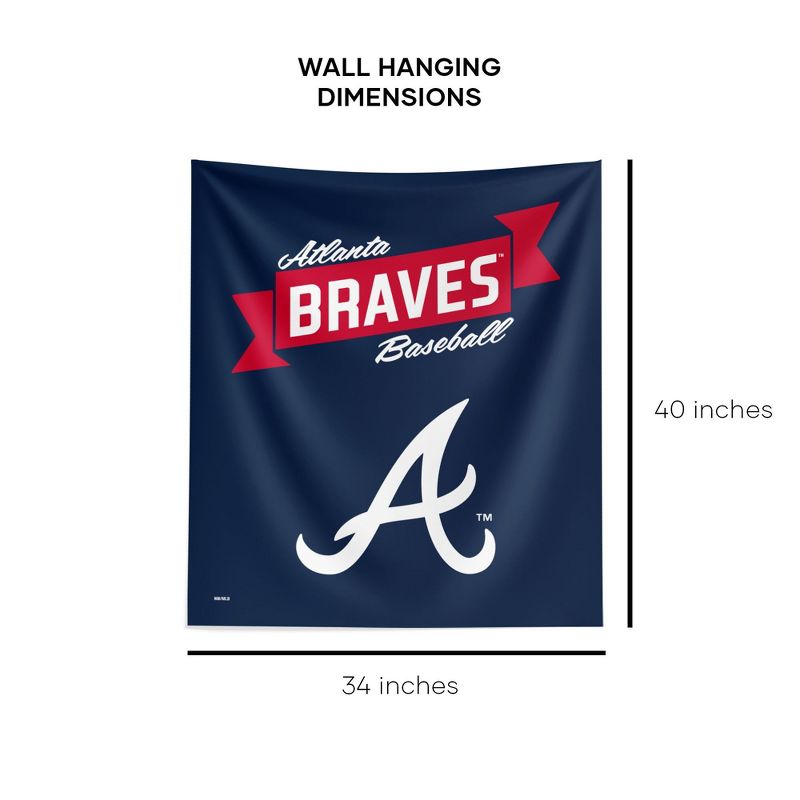 MLB Premium Atlanta Braves Wall Hanging Tapestry, 34 x 40 inches, 5 of 6