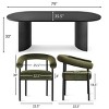 7-Piece Dining Table Set with Velvet Armchairs, 79" Oval Table and 6 Ultra-Comfort Upholstered Chairs for Dining Room-Maison Boucle - 4 of 4