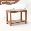 Costway 24 Inch Teak Wood Shower Bench Inside Shower Stool w/ Storage Shelf for Adults - 3 of 4