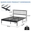 Bed Frame with Vintage Headboard, Modern Platform Bed Frame, Heavy Duty Strong Slat Support - image 2 of 4