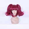 Unique Bargains Women's Curly Wigs 13" Wine Red with Wig Cap - 2 of 4
