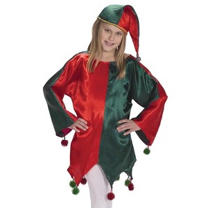 Halco Girls' Satin Jingle Elf Tunic Costume - Size 4-6 - Green - 1 of 1