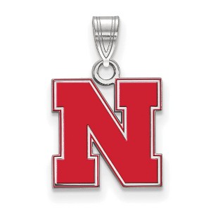 Black Bow Jewelry Sterling Silver Nebraska Cornhuskers NCAA Small Pendant - 1 of 3