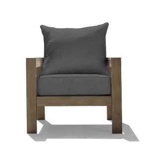 Honeycomb Outdoor Edisto Seat - Oak Aluminum Chair: Weather Resistant Modular Patio Lounge Furniture - 1 of 4