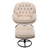 Okak Upholstered Tufted Button Accent Chair With Ottoman & Metal Legs,Comfy Lounge Chair for Living Room,Bedroom - 3 of 4