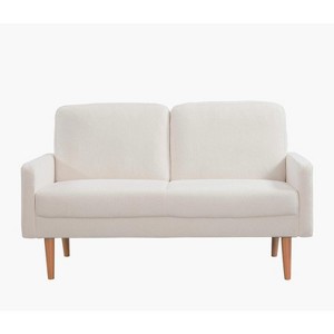 TiramisuBest Gray Velvet Loveseat, Plush Upholstered Sofa for Living Room or Bedroom - 1 of 4