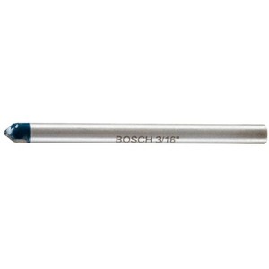 Bosch 3/16 in. X 4 in. L Carbide Tipped Glass and Tile Bit 3-Flat Shank 1 pk - 1 of 1