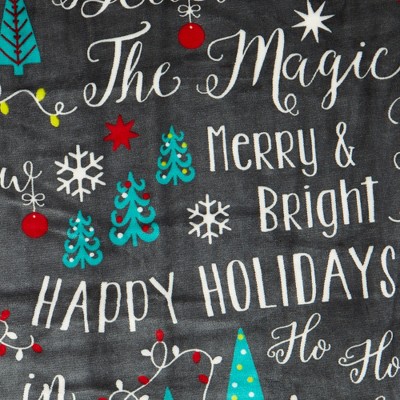 Believe Magic Holiday Plush Fleece Reversible Sherpa Throw Blanket