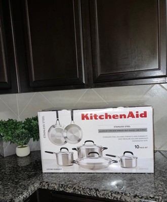 Kitchenaid 3-ply Base Stainless Steel 11pc Cookware Set : Target