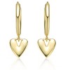 Guili Heart Dangling Earrings in 14k Yellow Gold Plating, A Romantic & Elegant Jewelry Piece That Adds a Touch of Love & Charm to Any Look - 2 of 2