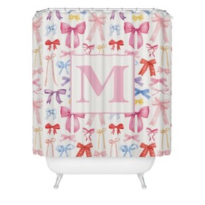 Deny Designs April Lane Art Bows Monogram Shower Curtain - 1 of 3