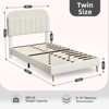 Twin/Twin XL/Full Bed Frames, Velvet Upholstered Platform Bed Frames with Bookcase Headboard, Kids Bed for Girls, Heavy Duty Steel Support Legs - 3 of 4