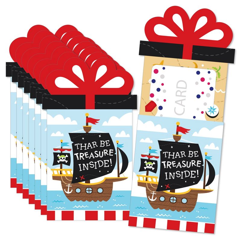 Big Dot of Happiness Pirate Ship Adventures - Skull Birthday Party Money and Gift Card Sleeves - Nifty Gifty Card Holders - Set of 8, 1 of 9