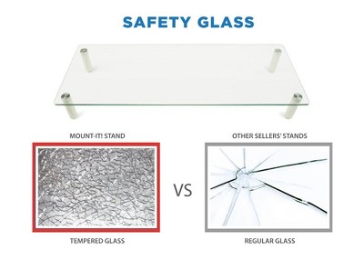 Elevate 22" Clear Tempered Glass Desktop Monitor Stand