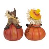 Northlight Set of 2 Scarecrow on a Pumpkin Thanksgiving Table Figures - 3 of 4