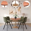 LeisureMod Bristol 27" Round Dining Table – MDF Top with Natural Wood Steel Pedestal Base, Modern Kitchen & Dining Room Accent Table for Small Spaces - 3 of 4