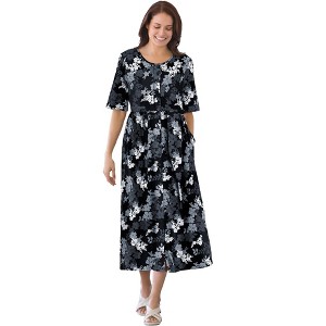 Woman Within Petite Button-Front Essential Dress - 1 of 4