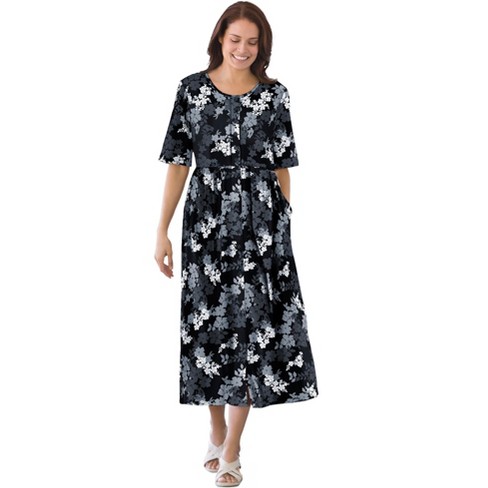 Woman Within Women's Plus Size Petite Button-front Essential Dress - 1x ...