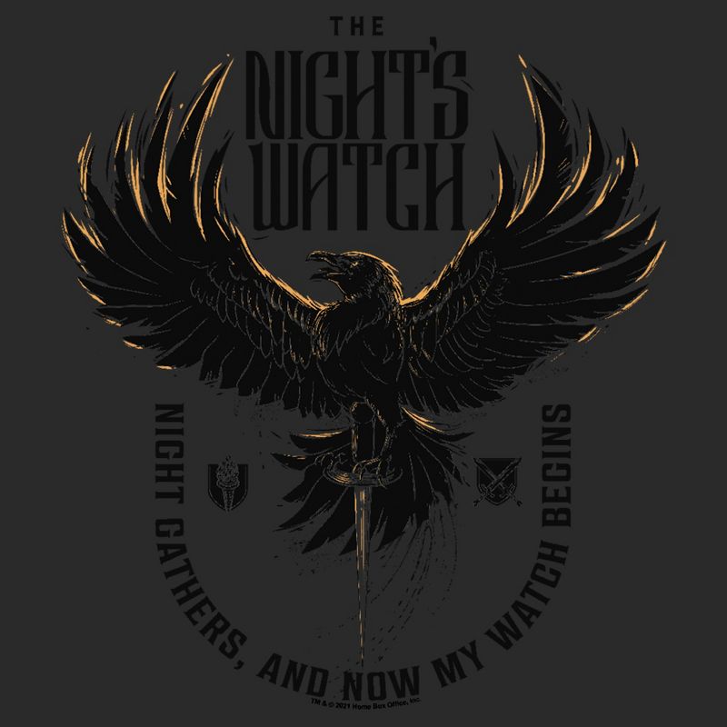 Men's Game of Thrones The Night's Watch Crow T-Shirt, 2 of 6