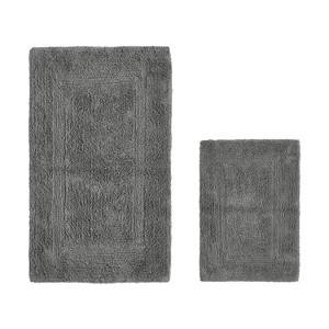 Lux Premium 100% Cotton Tufted Solid Reversible 2 PC Bath Rug Set – Ultra-Soft, Water-Absorbent, Durable, Machine Washable Bathroom Rug - 1 of 4