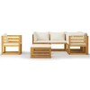vidaXL Garden Lounge Set Cream wood Solid acacia wood with an oil finish - 3 of 4