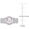 EVERLY JEWELRY |Sterling Silver 0.02 CT TW Diamond 7 - 7.5 MM White Freshwater Cultured Pearl Fashion Ring - 4 of 4