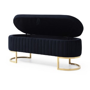 NicBex 50 Inch Oval Storage Ottoman Bench with Golden Metal Legs for Bedroom,Living Room,Entryway,Window - 1 of 3
