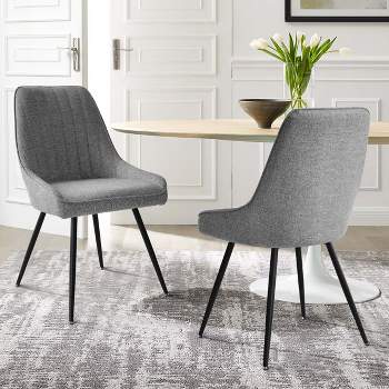 Boston Armless Dining Chairs Set of 2,Dining Chairs with Backrest and Metal Legs,19.5 Inch Kitchen & Dining Room Chairs-The Pop Maison