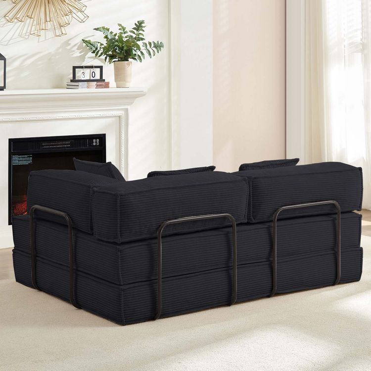 Mjkone 66" Convertible Sleeper Sofa Bed with Pillows, Folding Mattress Couch, Removable Washable Floor Sofa for Small Spaces, 3 of 9