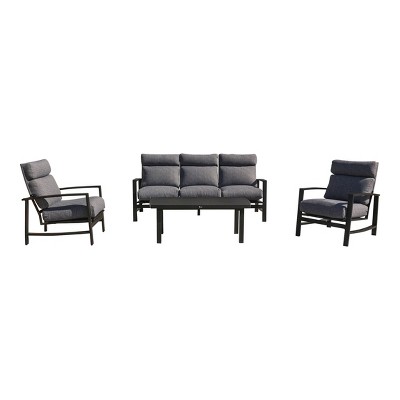 Courtyard Casual Santorini 4 pc Sofa Seating Group  Includes:  One Sofa, Two Club Chairs and One Coffee Table