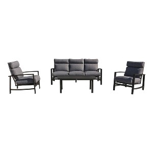 Courtyard Casual Santorini 4 pc Sofa Seating Group  Includes:  One Sofa, Two Club Chairs and One Coffee Table - 1 of 4