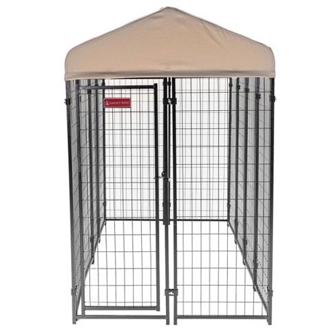 Lucky Dog Stay Series 4 X 8 X 6 Foot Black Powder Coat Steel Frame Villa Dog Kennel With Waterproof Canopy Roof And Single Gate Door Khaki Target