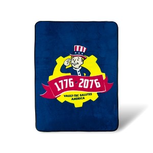 Just Funky Fallout 76 Tri-Centennial Vault-Tec Large Fleece Throw Blanket | 45 x 60 Inches - 1 of 4