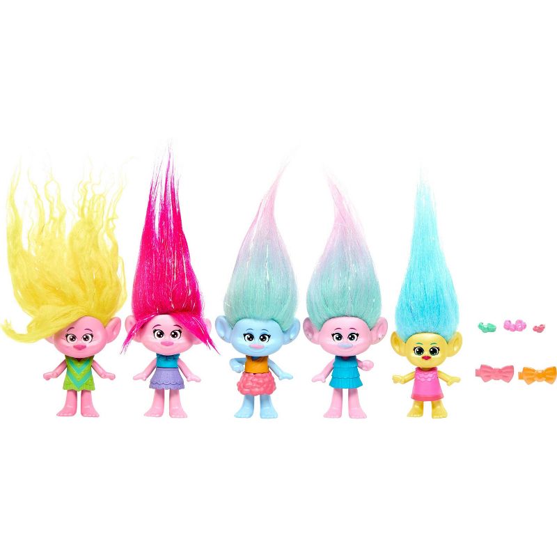 DreamWorks Trolls Band Together Shimmer Party Multipack with 5 Small Dolls &#38; 2 Hair Accessories, 5 of 7