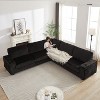 VYNXARIA 110-Inch Corduroy Corner Sofa,L Shaped Corner Couch with two storage spaces,Deep Seat Comfy Upholstered Couches for Living Room - 3 of 4