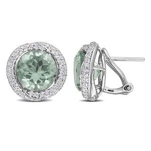 EVERLY JEWELRY | Sterling Silver 7 4/5 CT TGW Green Quartz- White Topaz Earrings - 1 of 3