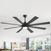 Airsurfer 65/72-In Matte Black Ceiling Fan with Color-Changing LED Light, Black & Deep Walnut 8 Blades, Remote Included, Modern Silent DC Motor Design - 2 of 4