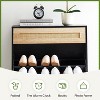 Garvee Natural Rattan Storage Cabinet with 2 Flip Drawers, Wooden Entry Way Cabinet with Storage with Adjustable Shelf and Metal Legs - 4 of 4