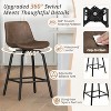 Arceso 360 Swivel Bar Stools Set of 3 for Kitchen Island, 26" Counter Height with Enlarged Faux Leather Seat - 3 of 4