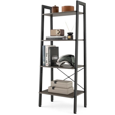 Costway 4 Tier Folding Metal Shelf Plant Stand Storage Open Shelf Corner Display Rack